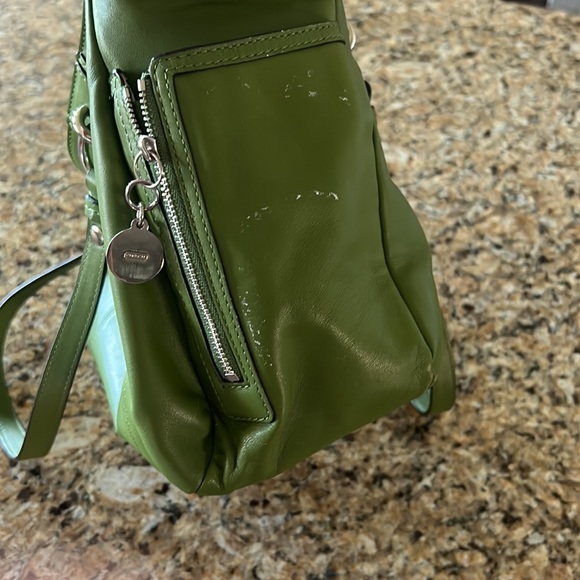 Green leather coach bag, wallet, and coordinating scarf. - Picture 5 of 5